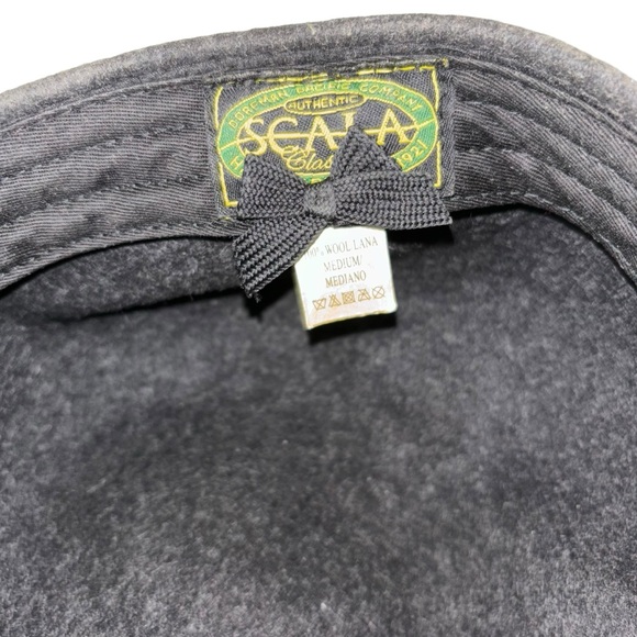 Authentic Scala Classico Black 100% Wool Newsboy Driving Cap Hat Size Medium - Picture 6 of 6
